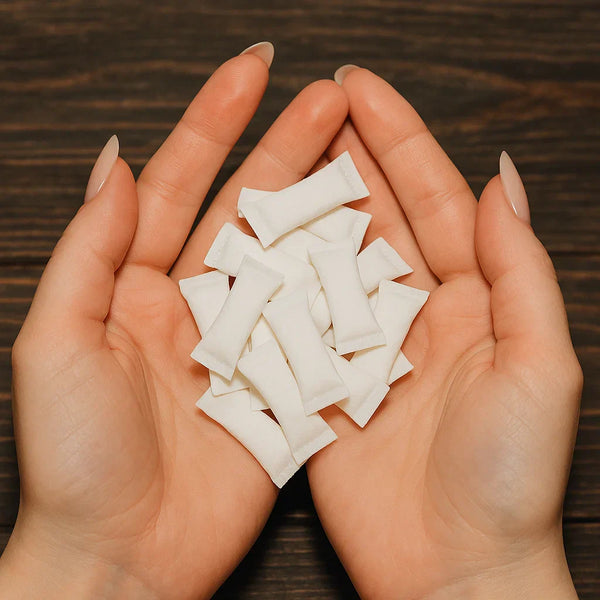 Hands holding nicotine pouches illustrating the article topic 'Do Nicotine Pouches Expire: How To Properly Store Nicotine Pouches And Keep Them Fresh'.