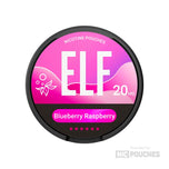 ELF Blueberry Raspberry nicotine pouch featuring blueberry and raspberry flavor, 20mg strength.