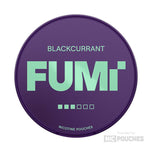FUMI Blackcurrant nicotine pouch featuring a vibrant blackberry flavor, available in 8mg strength.