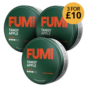 Three-pack of FUMI Tangy Apple 8mg canisters