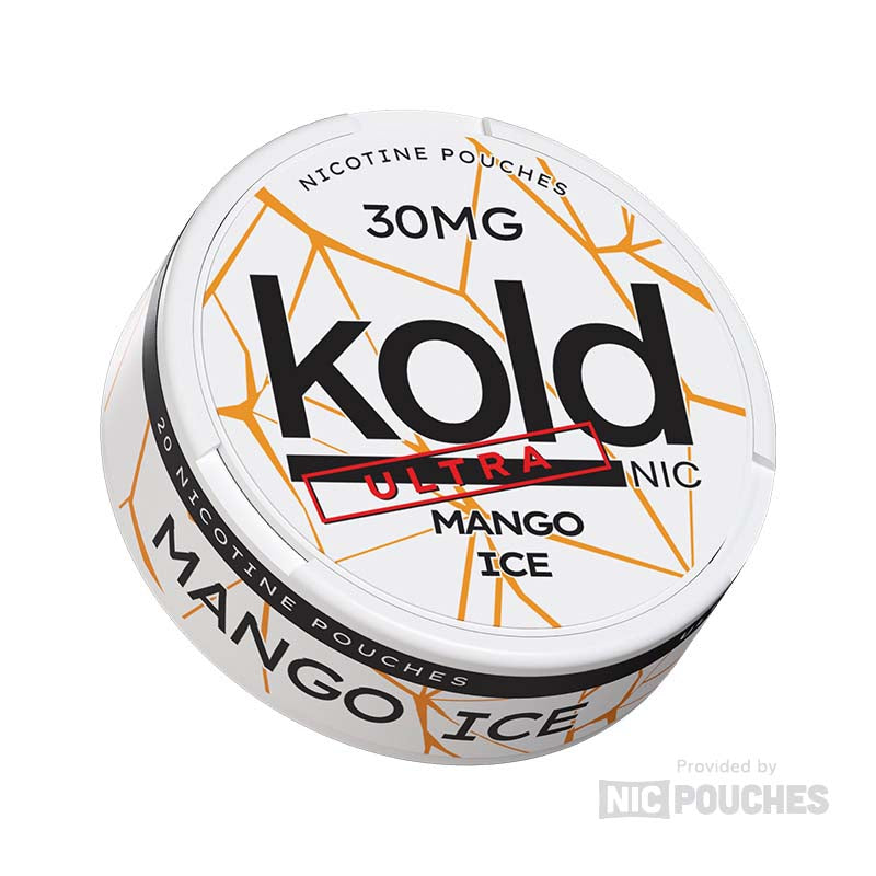 Koldnic Mango Ice nicotine pouches in a 30mg strength, featuring mango ice flavor and a sleek design.