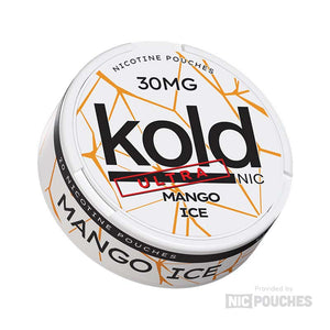 Koldnic Mango Ice nicotine pouches in a 30mg strength, featuring mango ice flavor and a sleek design.