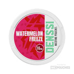 Denssi Watermelon Freeze 16mg nicotine pouches with a vibrant pink design showcasing watermelon flavor.