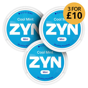 ZYN Cool Mint 3mg (3-Pack) nicotine pouches bundle of three