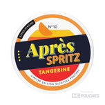 Après Tangerine Spritz limited edition nicotine pouch with tangerine flavor in a round container.