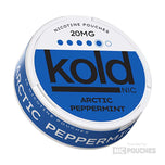 Koldnic Arctic Peppermint nicotine pouches 20mg in a blue tin for discreet use and cool freshness.