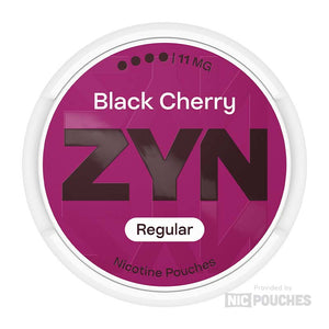 ZYN Black Cherry Mini nicotine pouches with sweet cherry flavor, ideal for discrete and pocket-friendly enjoyment.