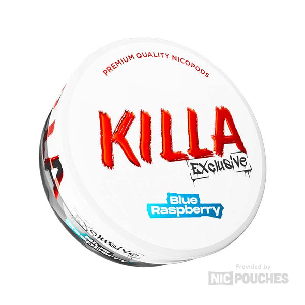 killa exclusive nicotine pouches 16.5mg blue raspberry