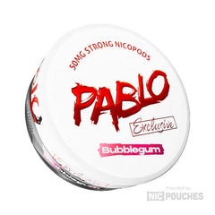 Pablo Exclusive Bubblegum nicotine pouches with classic sweet flavour and 50mg strength