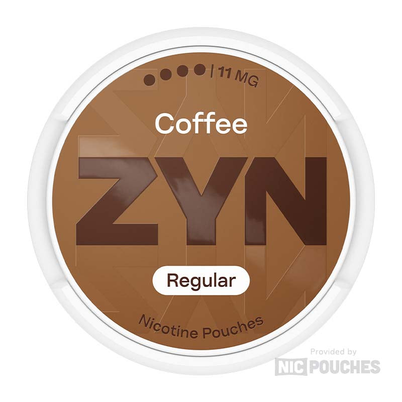 ZYN Coffee Mini Strong nicotine pouches with cocoa and toasted bean flavor, offering a robust 6mg experience in a discreet format.