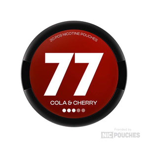 77 Cola & Cherry nicotine pouches in 5.2mg or 10.4mg strength, 20 pack