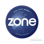 Zone Cool Mint nicotine pouches in a blue tin, featuring a cool mint flavor and 11mg strength option.
