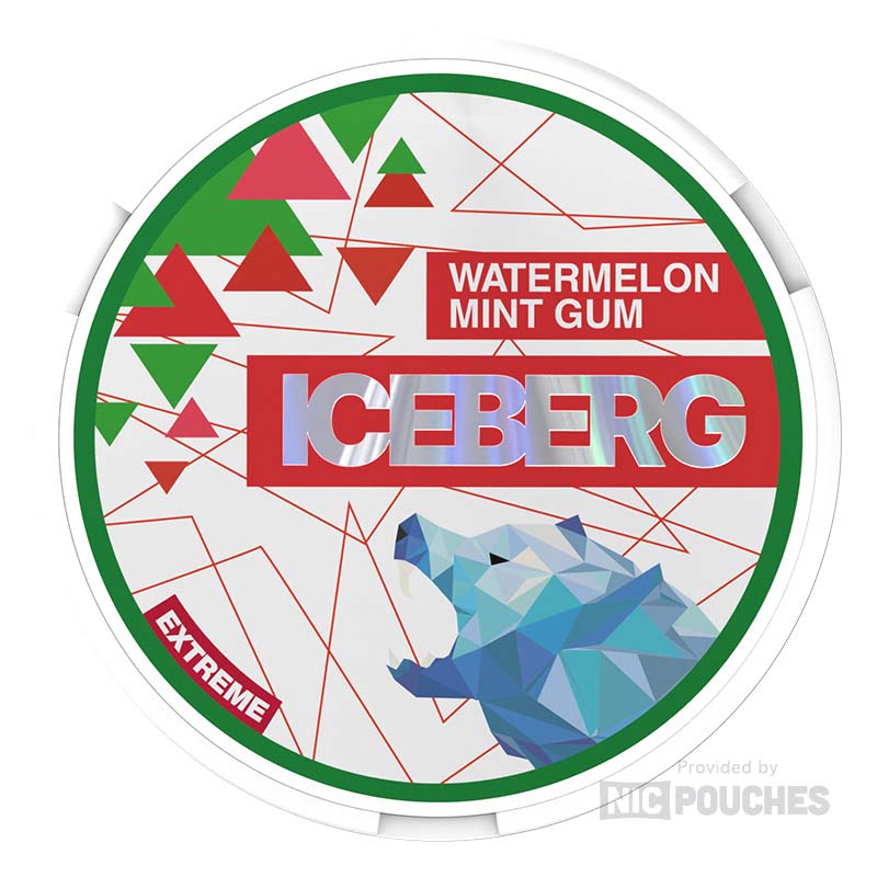 iceberg medium nicotine pouches 20mg watermelon mint gum