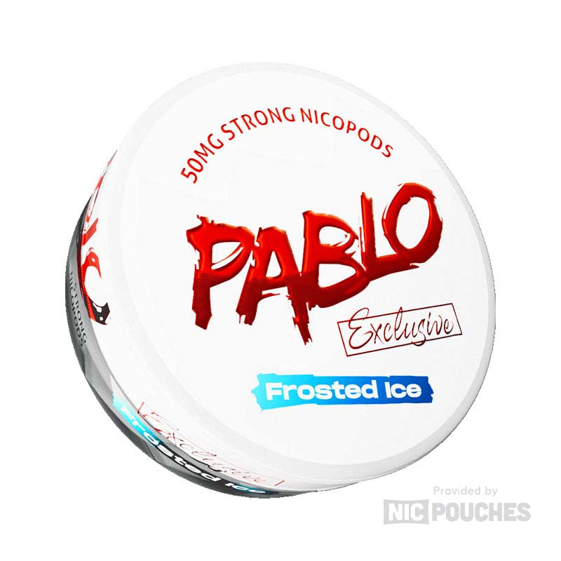 Pablo Exclusive Frosted Ice 50mg strong nicopods with intense menthol flavor, 100% tobacco-free for nicotine pros.