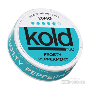 Koldnic Frosty Peppermint nicotine pouch can, 10mg strength, designed for discreet use.