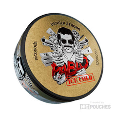 Tin of Pablo Ice Cold mini pouches with intense menthol flavour, strong nicotine, and discreet design for icy freshness.