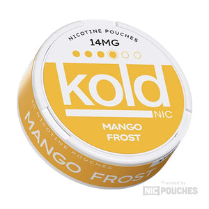 Koldnic Mango Frost nicotine pouch with 10mg strength featuring tropical mango flavor.