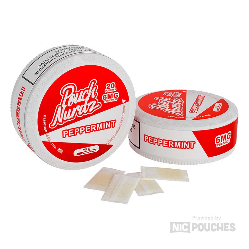 Pouch Nurdz Peppermint nicotine pouches with refreshing peppermint and menthol flavor in a smooth, tobacco-free format.