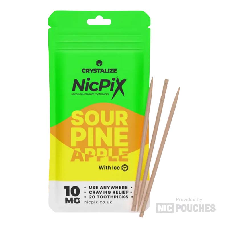 NicPix Sour Pineapple 10mg Nicotine Toothpicks