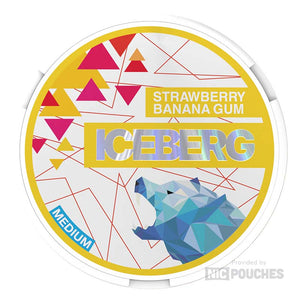 iceberg medium nicotine pouches 20mg strawberry banana gum