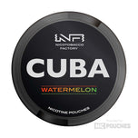 CUBA Watermelon Nicotine Pouches can showcasing the product label.
