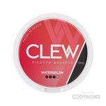 Clew Watermelon nicotine pouches with juicy watermelon flavor and extra strong nicotine, ideal for a refreshing experience.