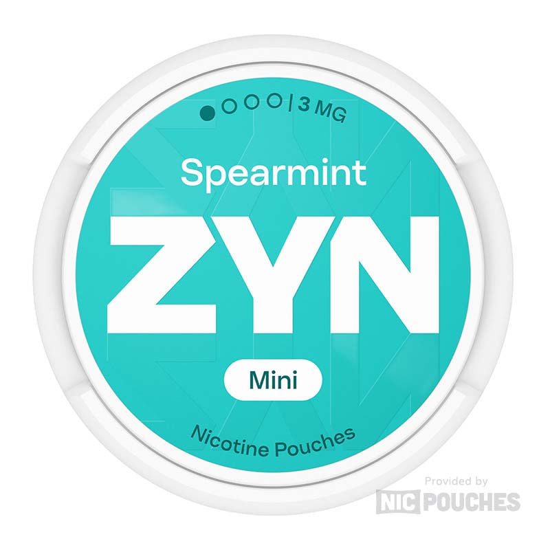 ZYN Spearmint Mini Nicotine Pouches with refreshing spearmint flavor and balanced nicotine strength in a compact, discreet format.