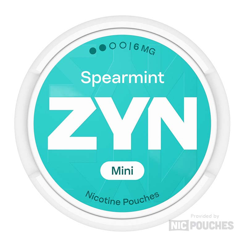 ZYN Spearmint Mini Nicotine Pouches with refreshing spearmint flavor and balanced nicotine strength in a compact, discreet format.